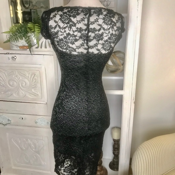 Black Sparkle Lace LBD - Picture 2 of 4